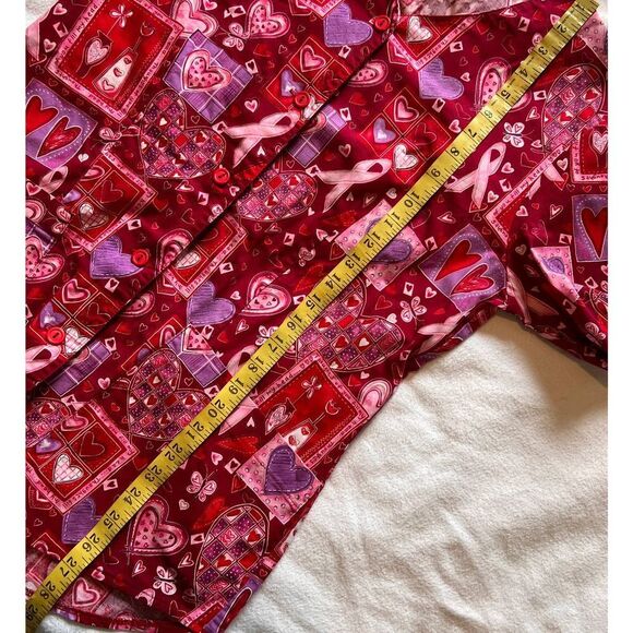 Peaches Uniform Breast Cancer Awareness Short Sleeve Scrub Top- S - Picture 7 of 12